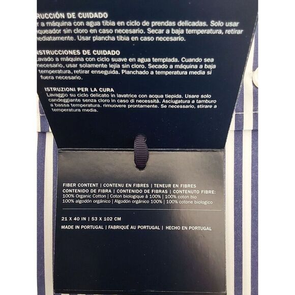 Ralph Lauren Organic Shirting Stripe 100% Cotton Two King Pillowcases Blue White - Picture 10 of 11